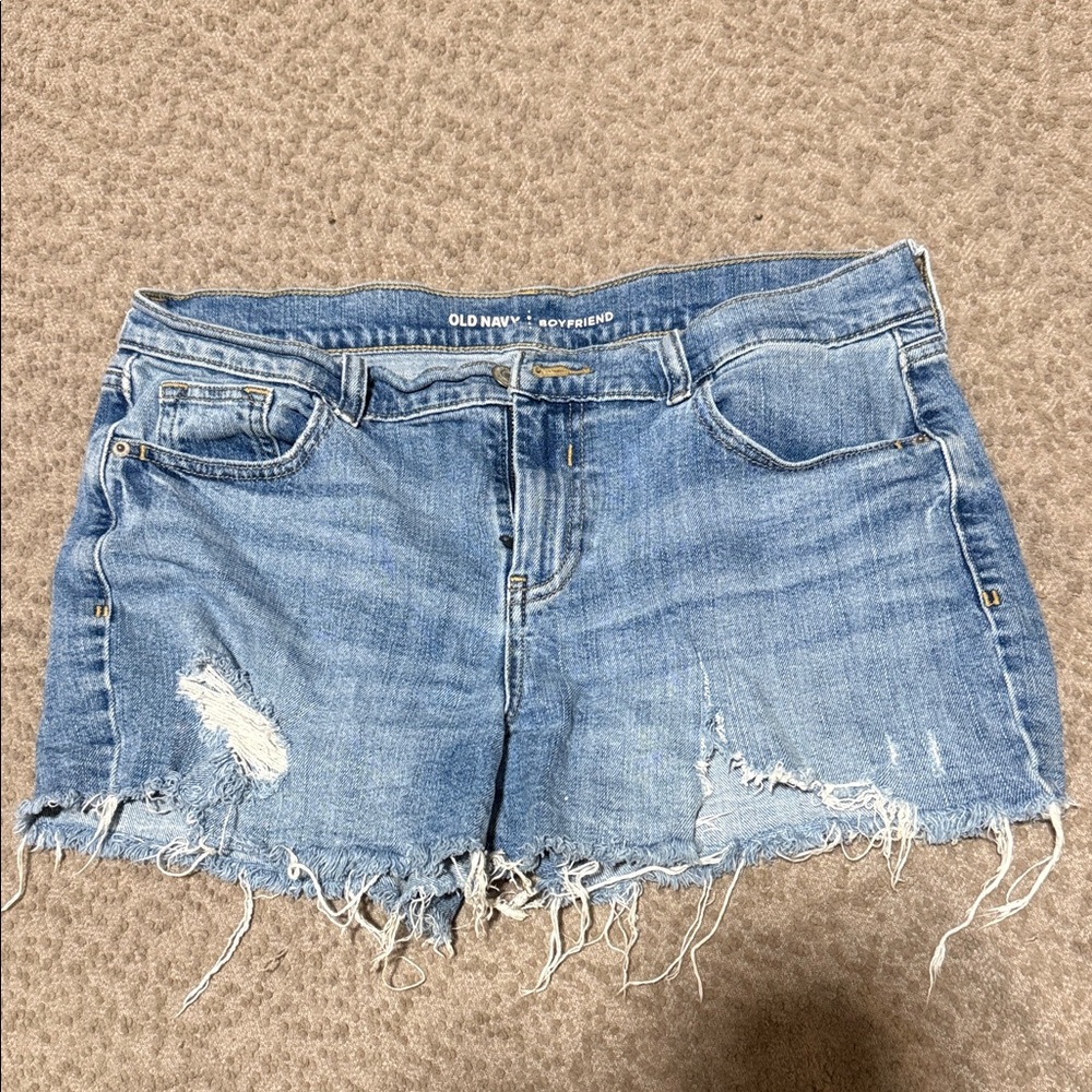 Old Navy Women's Distressed Light Blue Jean Shorts